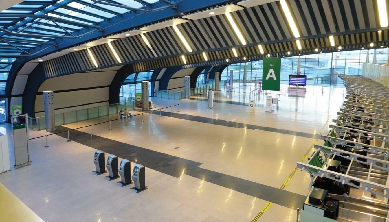 Hall principal du terminal de l'Aéroport île Maurice